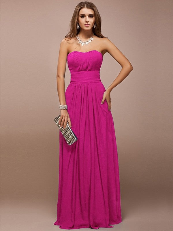 Gorgeous Sweetheart Sleeveless Ruffles Long Bridesmaid Dresses