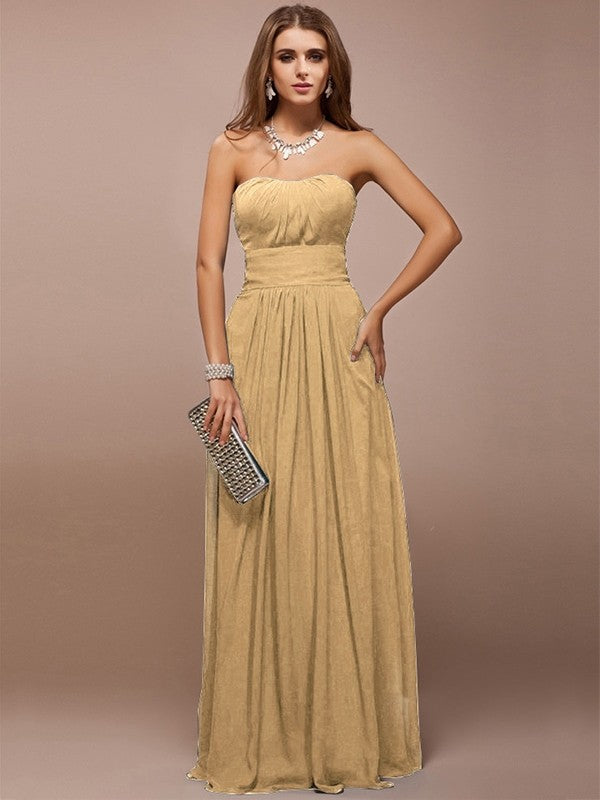 Gorgeous Sweetheart Sleeveless Ruffles Long Bridesmaid Dresses