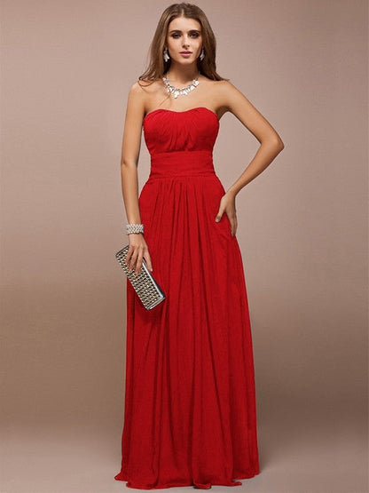 Gorgeous Sweetheart Sleeveless Ruffles Long Bridesmaid Dresses