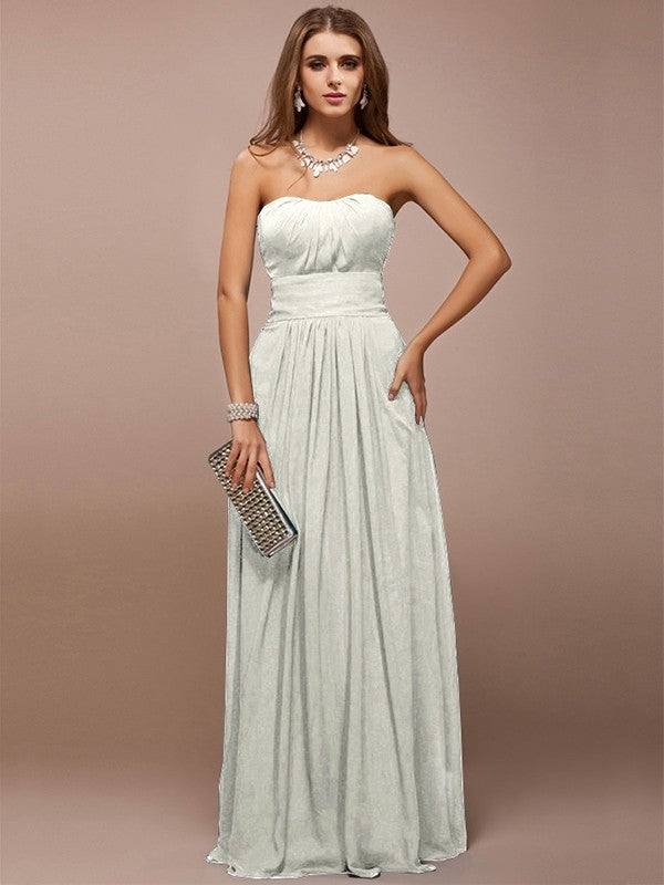 Gorgeous Sweetheart Sleeveless Ruffles Long Bridesmaid Dresses