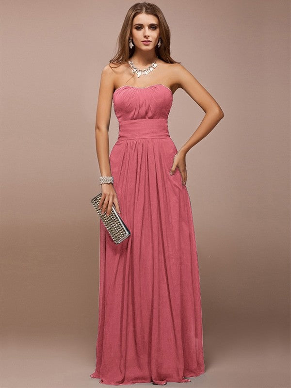 Gorgeous Sweetheart Sleeveless Ruffles Long Bridesmaid Dresses