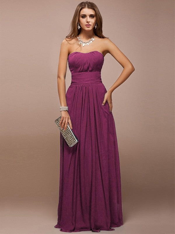 Gorgeous Sweetheart Sleeveless Ruffles Long Bridesmaid Dresses