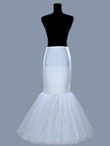 Ivory Tulle Long Mermaid 1 Layer 2 Hoop Wedding Petticoat