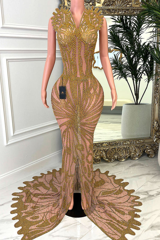 Crowned Gold Dress (Ready to Ship)