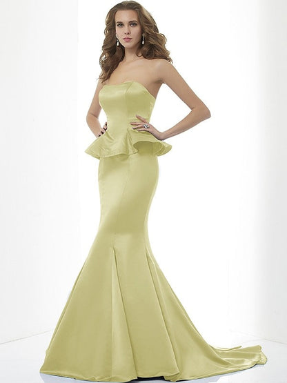 Mermaid Gorgeous Sweetheart Sleeveless Long Satin Bridesmaid Dresses