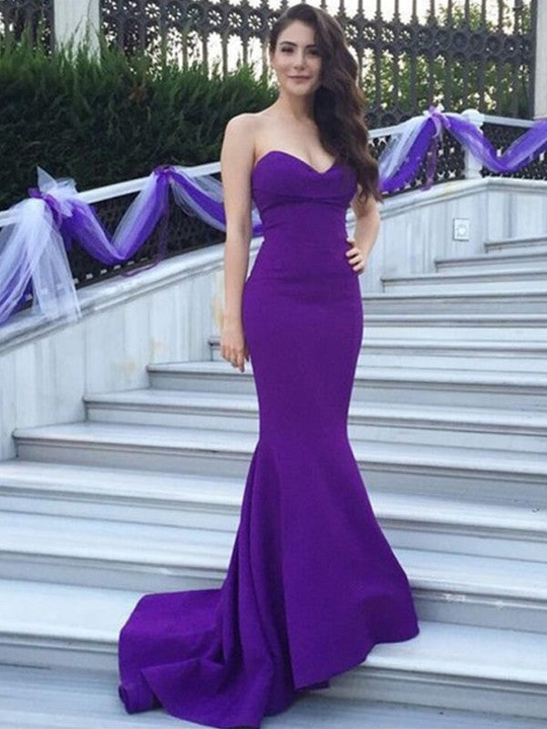 Mermaid Gorgeous Sweetheart Sleeveless Stretch Crepe Bridesmaid Dresses