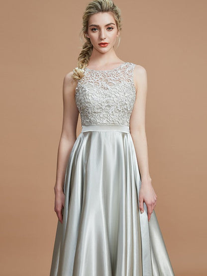 Modern Bateau Sleeveless Ruffles Asymmetrical Bridesmaid Dresses