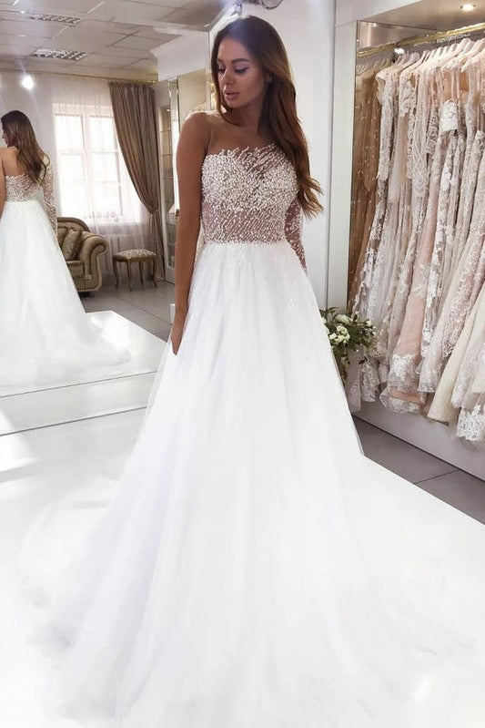 Modern One shoulder Asymmetric Chiffon wedding dresses