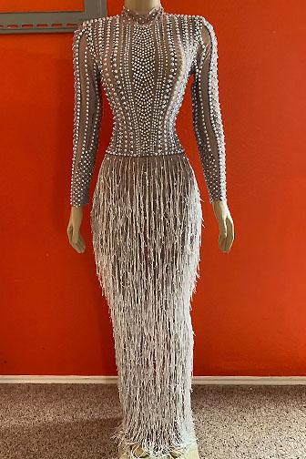 Octavia Diamante Tassel Evening Dress