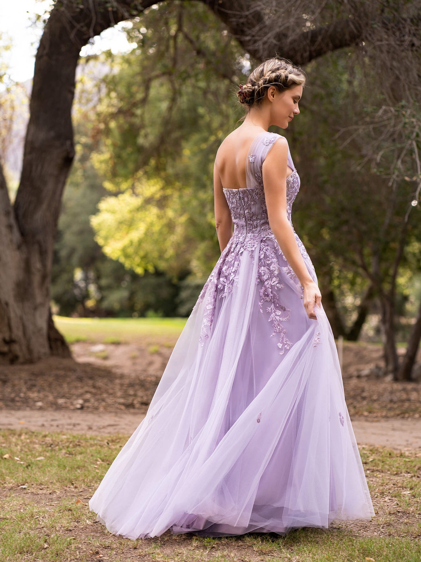 Sweet-Heart Tulle One Shoulder Floor Length Prom Dress