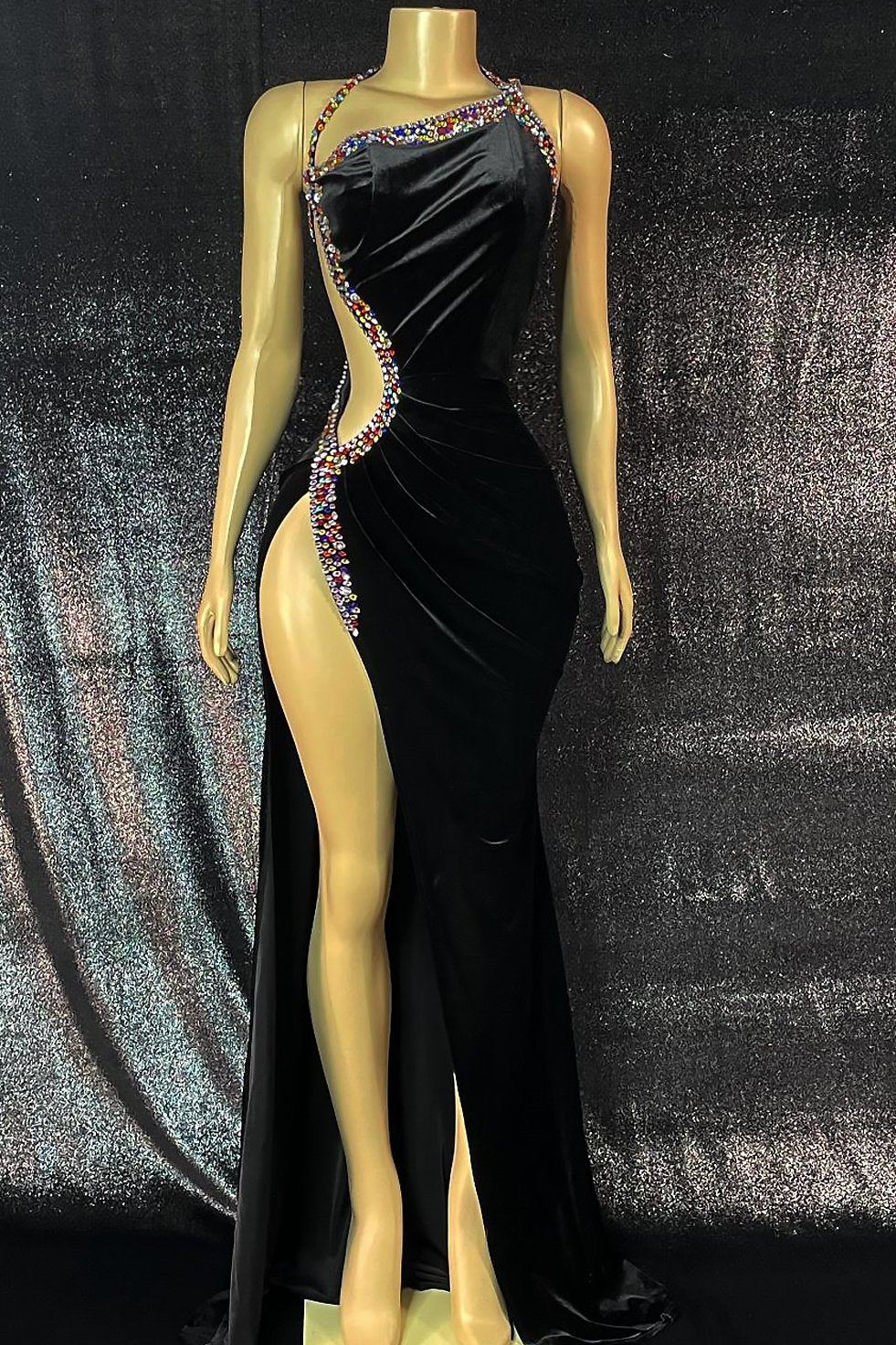 Paris Rhinestone Evening Dress