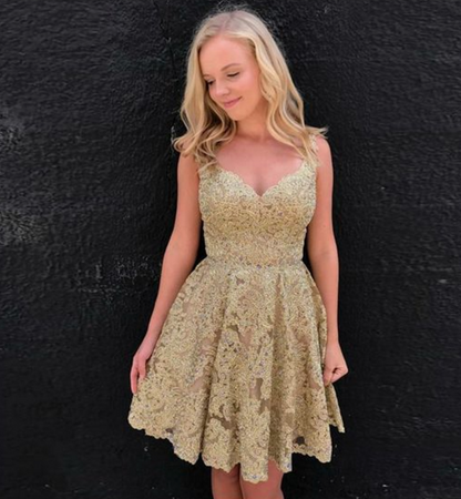 LTP0183,Elegant A-Line Homecoming Dresses V-Neck Mini Prom Dresses Short Party Gown