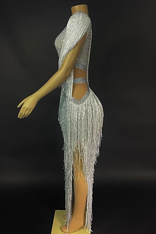 Samara Diamante Tassel Dress (Rhinestones)