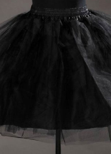 Short Black Taffeta A Line Boneless Two Tier Wedding Petticoats