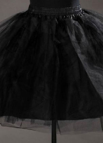 Short Black Taffeta A Line Boneless Two Tier Wedding Petticoats