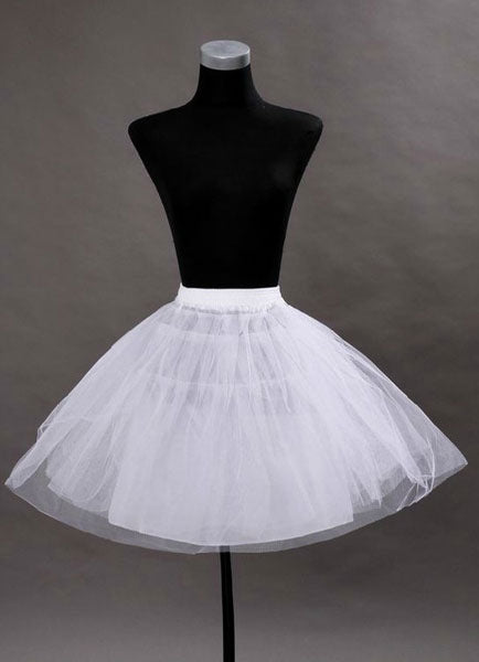 Short Black Taffeta A Line Boneless Two Tier Wedding Petticoats