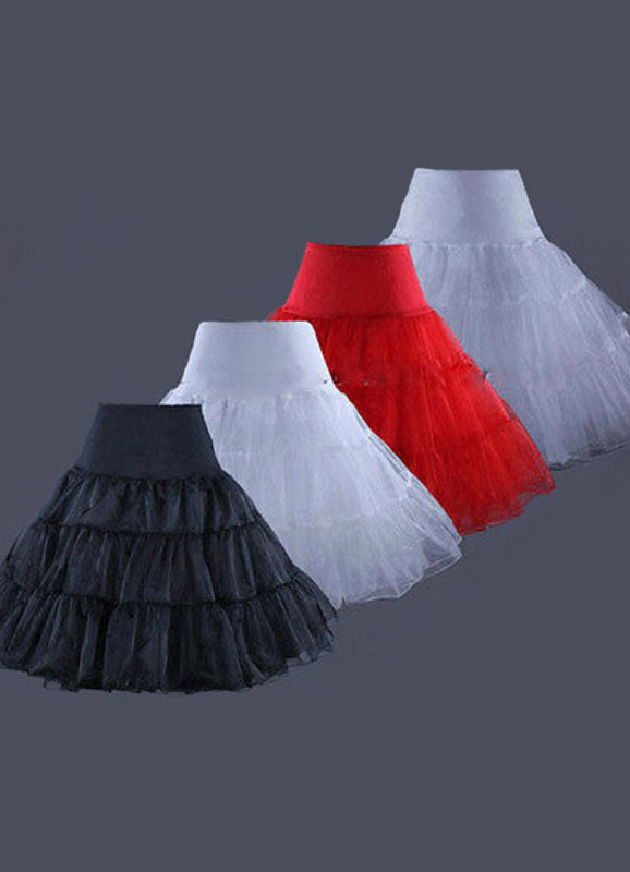 Short White Taffeta Boneless A Line Wedding Petticoats