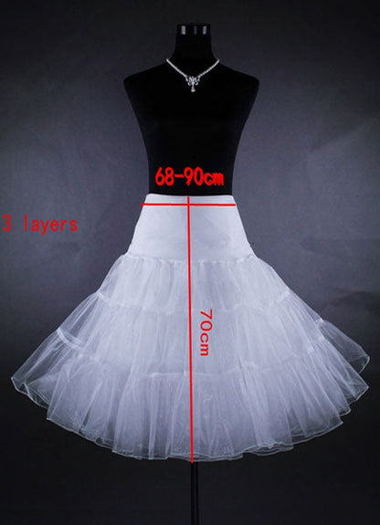 Short White Taffeta Boneless A Line Wedding Petticoats