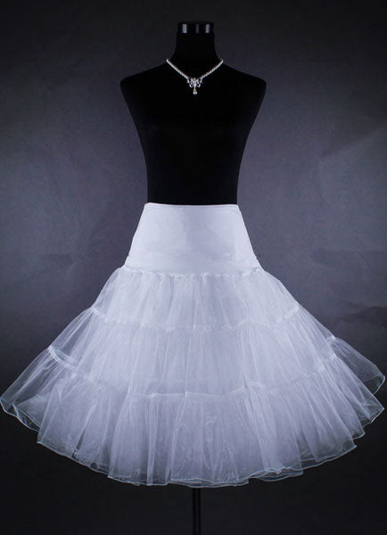 Short White Taffeta Boneless A Line Wedding Petticoats