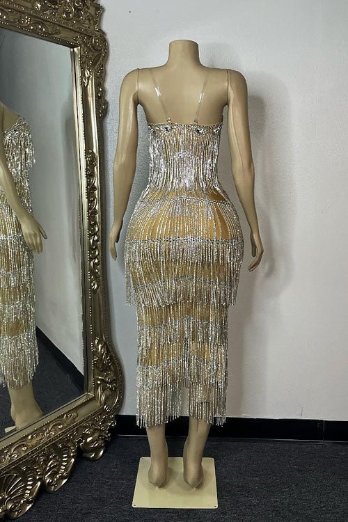 Soli Diamante Tassel Dress