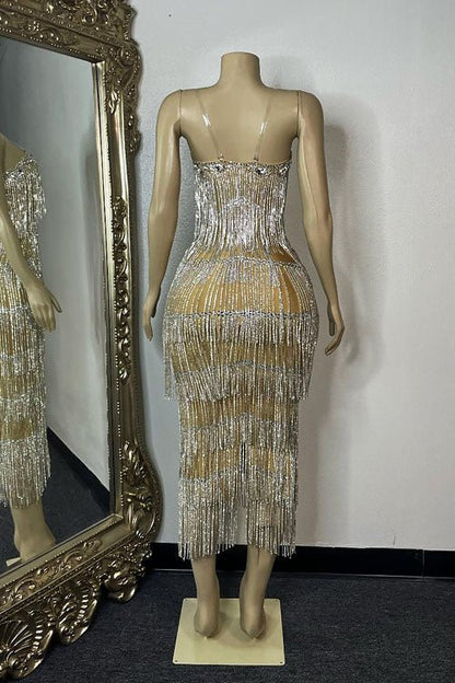 Soli Diamante Tassel Dress