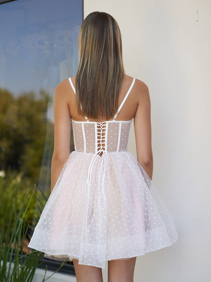 Jeantte | Sweetheart Spaghetti Straps Black Short Tulle Homecoming Dress