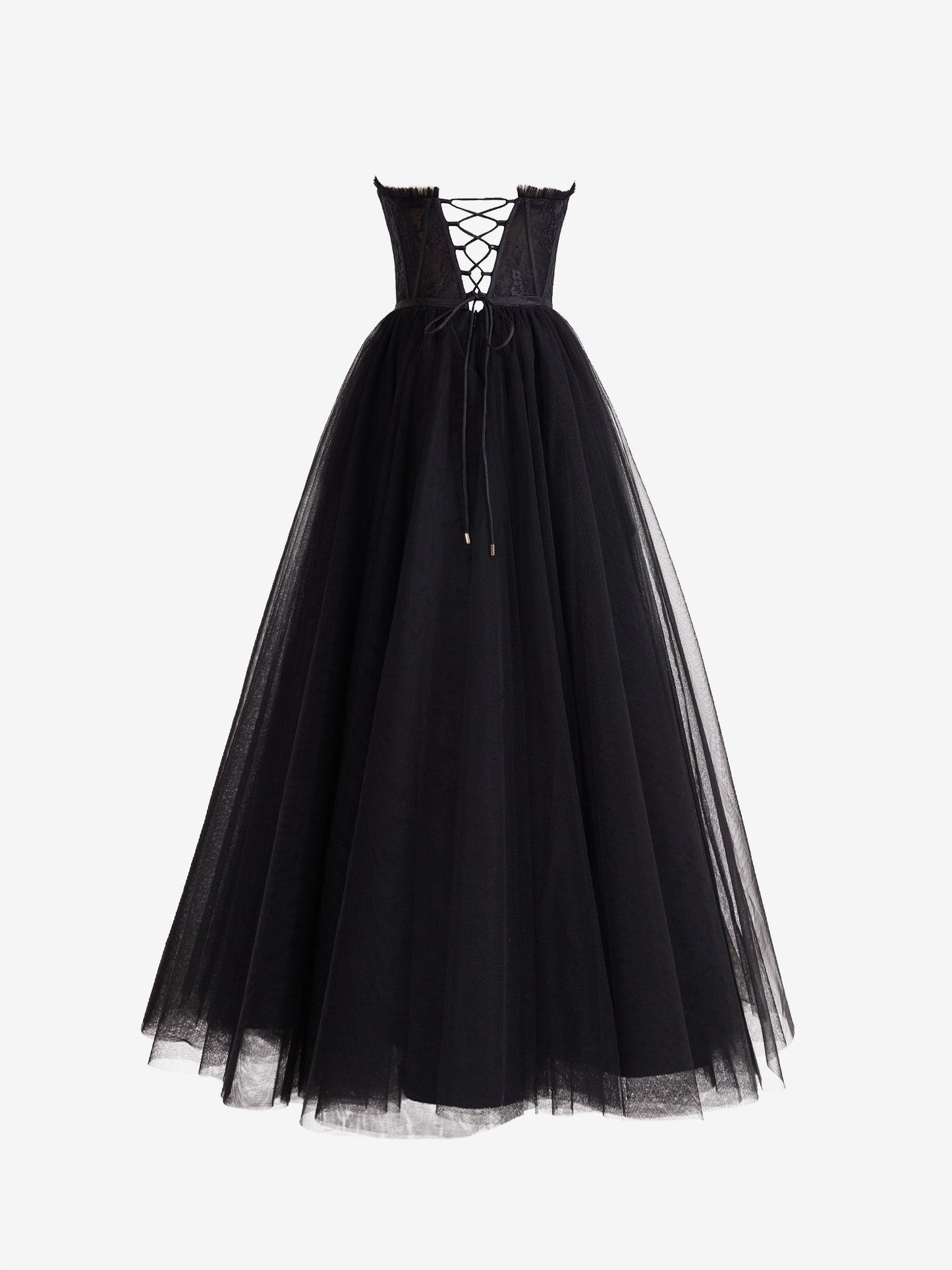 Talia |A Line Sweetheart Corset Tulle Prom Dress with Slit