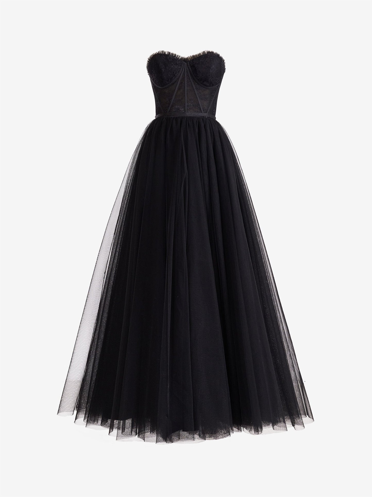 Talia |A Line Sweetheart Corset Tulle Prom Dress with Slit