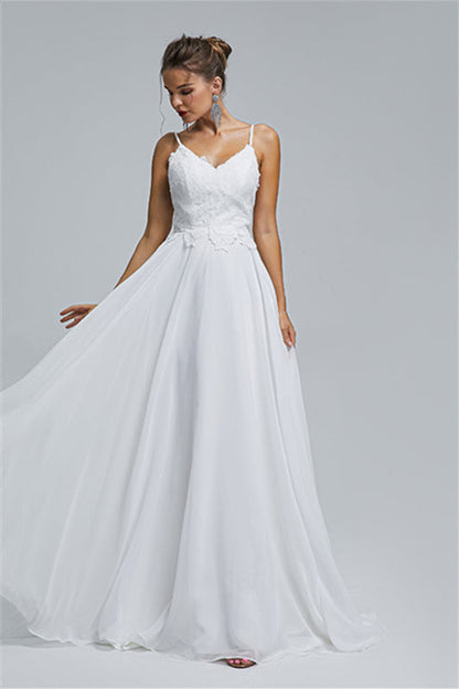 Tulle A-line Sheer Straps Sweetheart Applique Floor-length Sleeveless Wedding Dress Cover