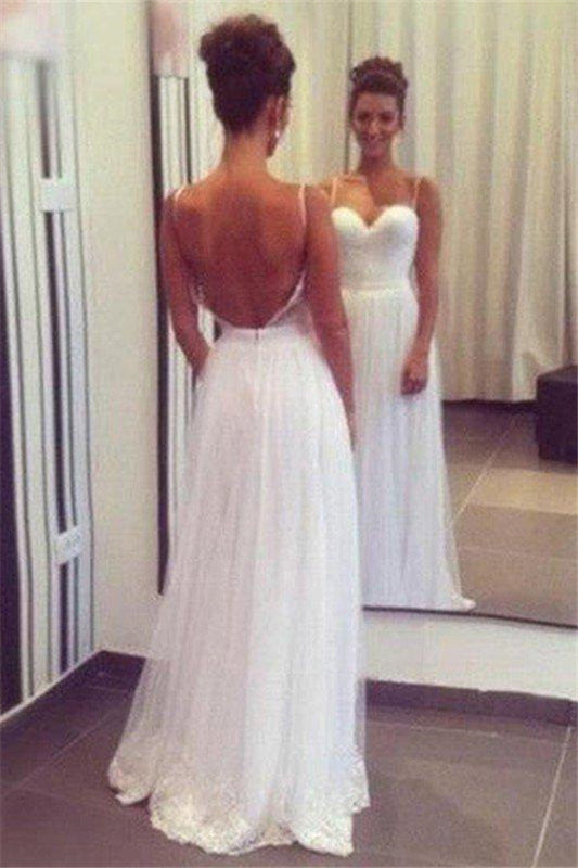 Tulle Floor Length Ruffless A Line Sleeveless Sweetheart Wedding Dresses