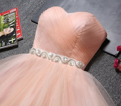 Tulle Ruffles Pink Homecoming Dress Sweetheart Short Hoco Dress