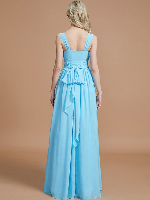 V-Neck Elegant Chiffon Sleeveless Bridesmaid Dresses