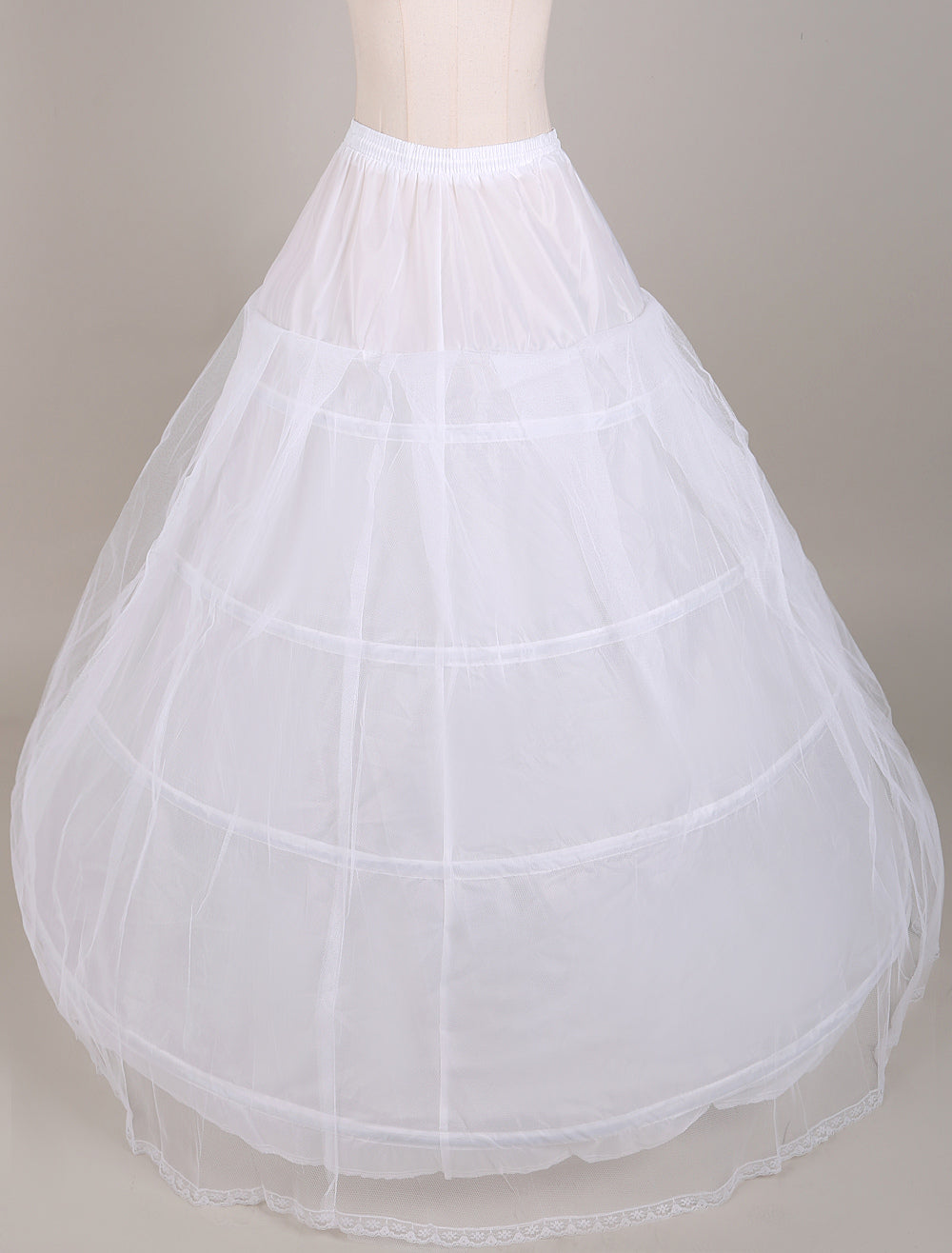 White Ball Gown Style Bridal Petticoat with Drawstring Waist