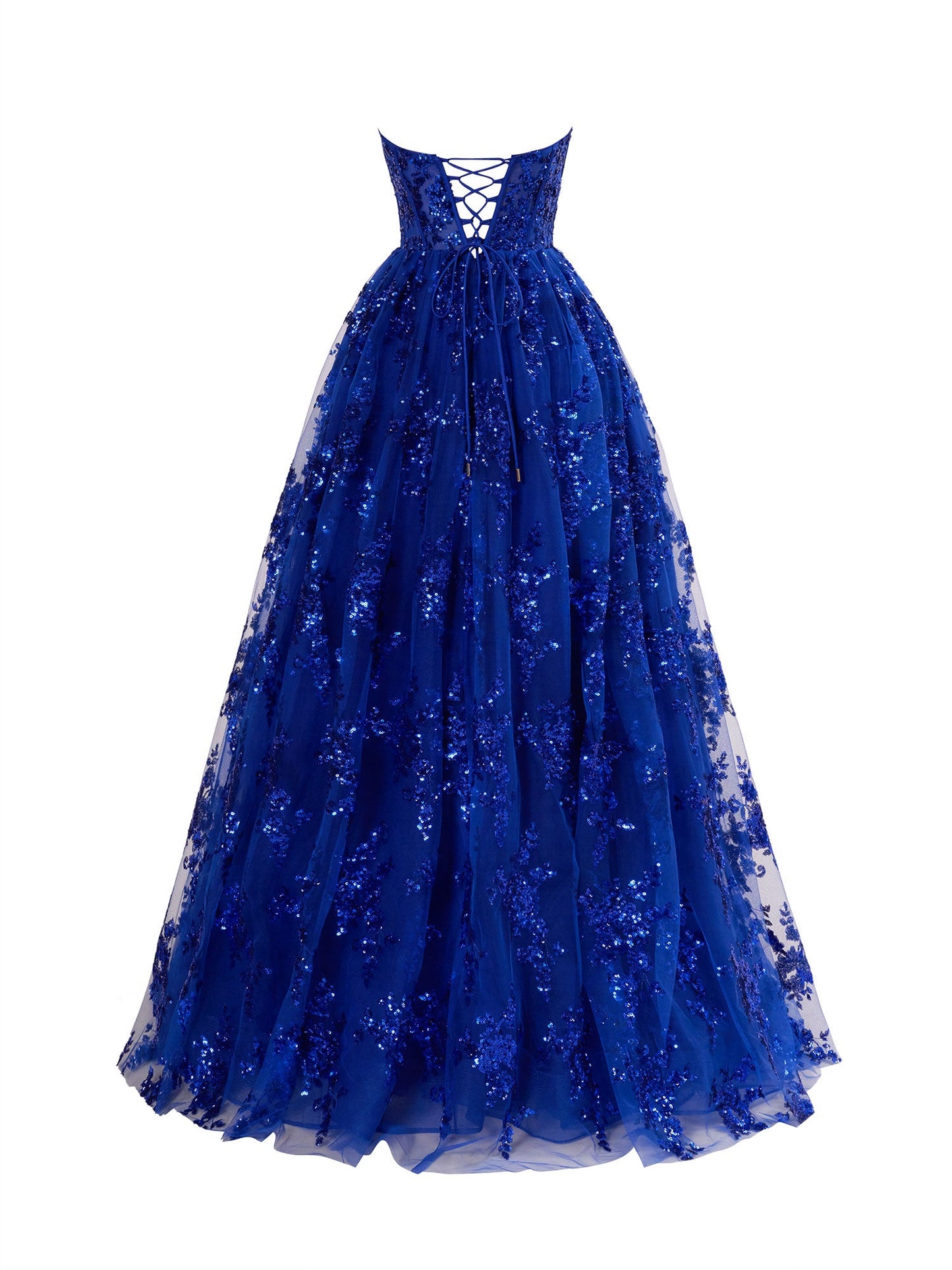 Zara | A Line Strapless Pleating Long Prom Dress With Applique